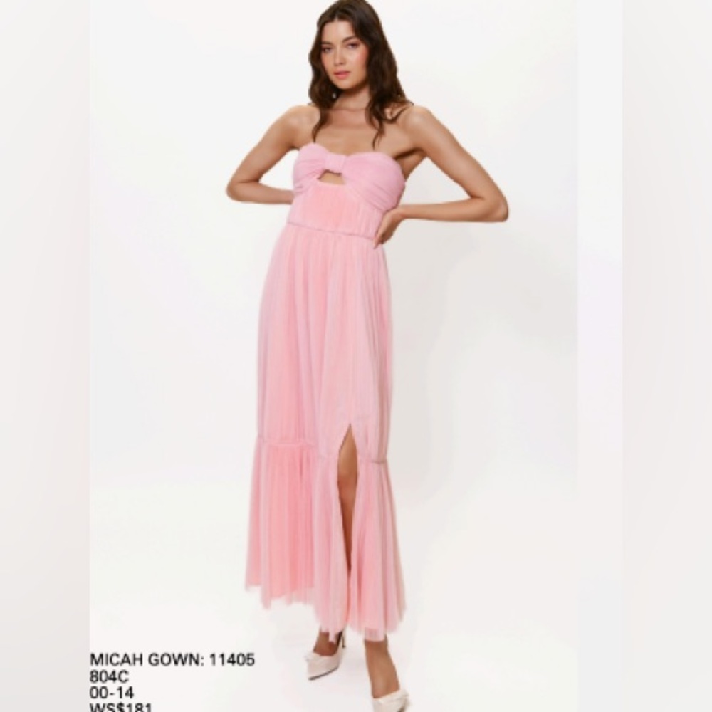 NWT Hutch Micah Gown in Baby Pink Solid Tulle Gown